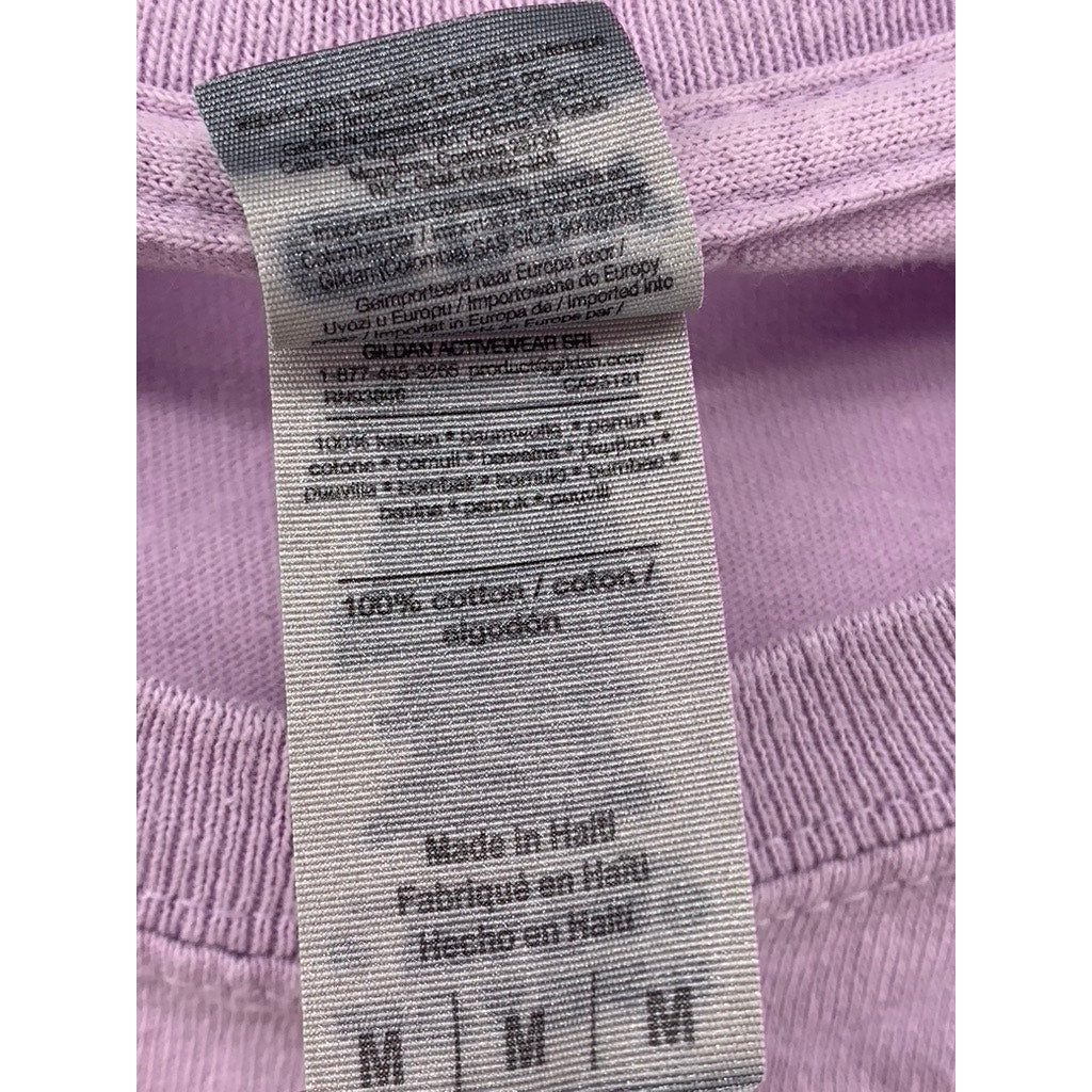 GILDAN Men's Lilac Purple You Are So Loved Here Graphic Crewneck T-Shirt SZ M