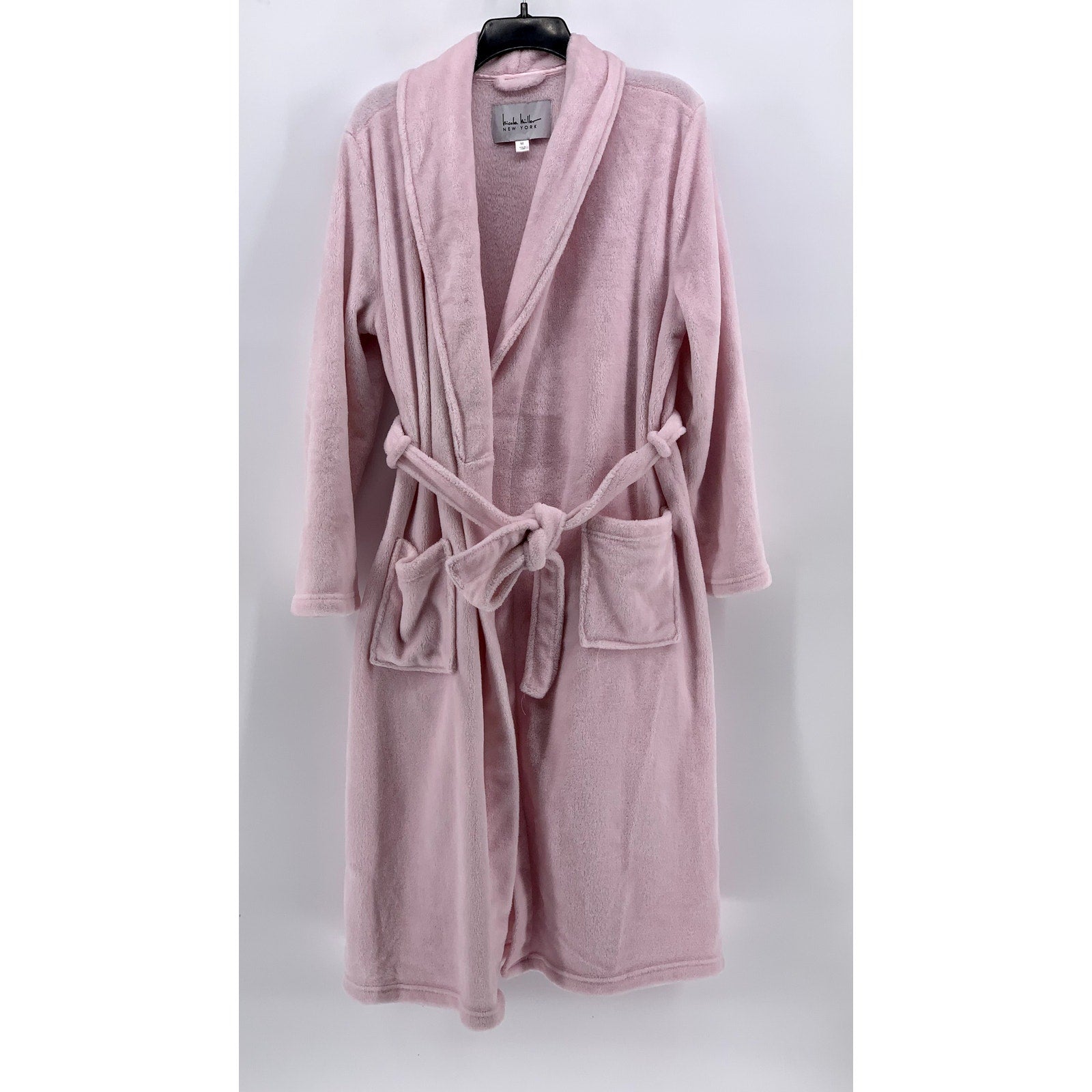 NICOLE MILLER Women's Pink Belted Polyester Robe SZ M