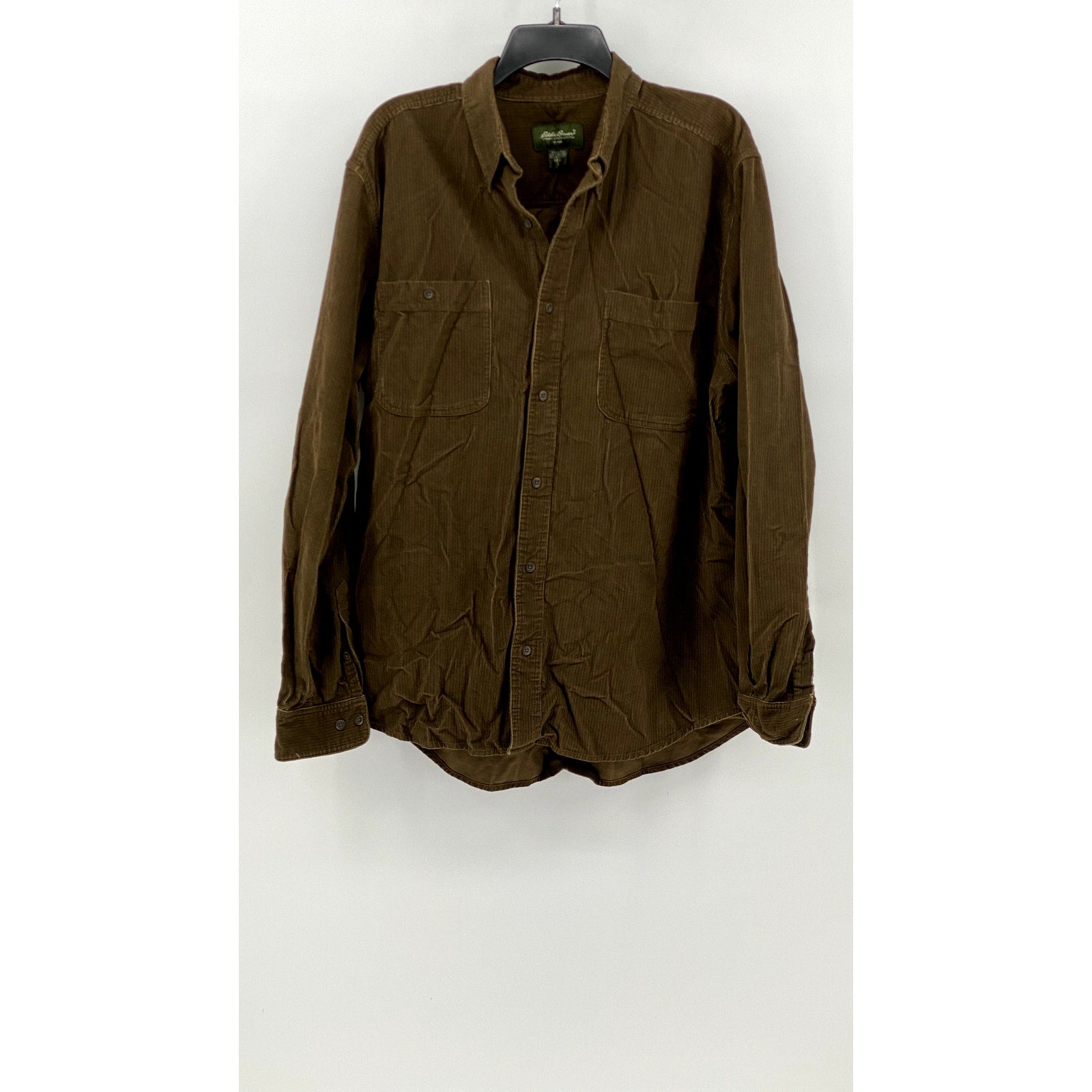 EDDIE BAUER Men's Brown Button Down SZ (L)