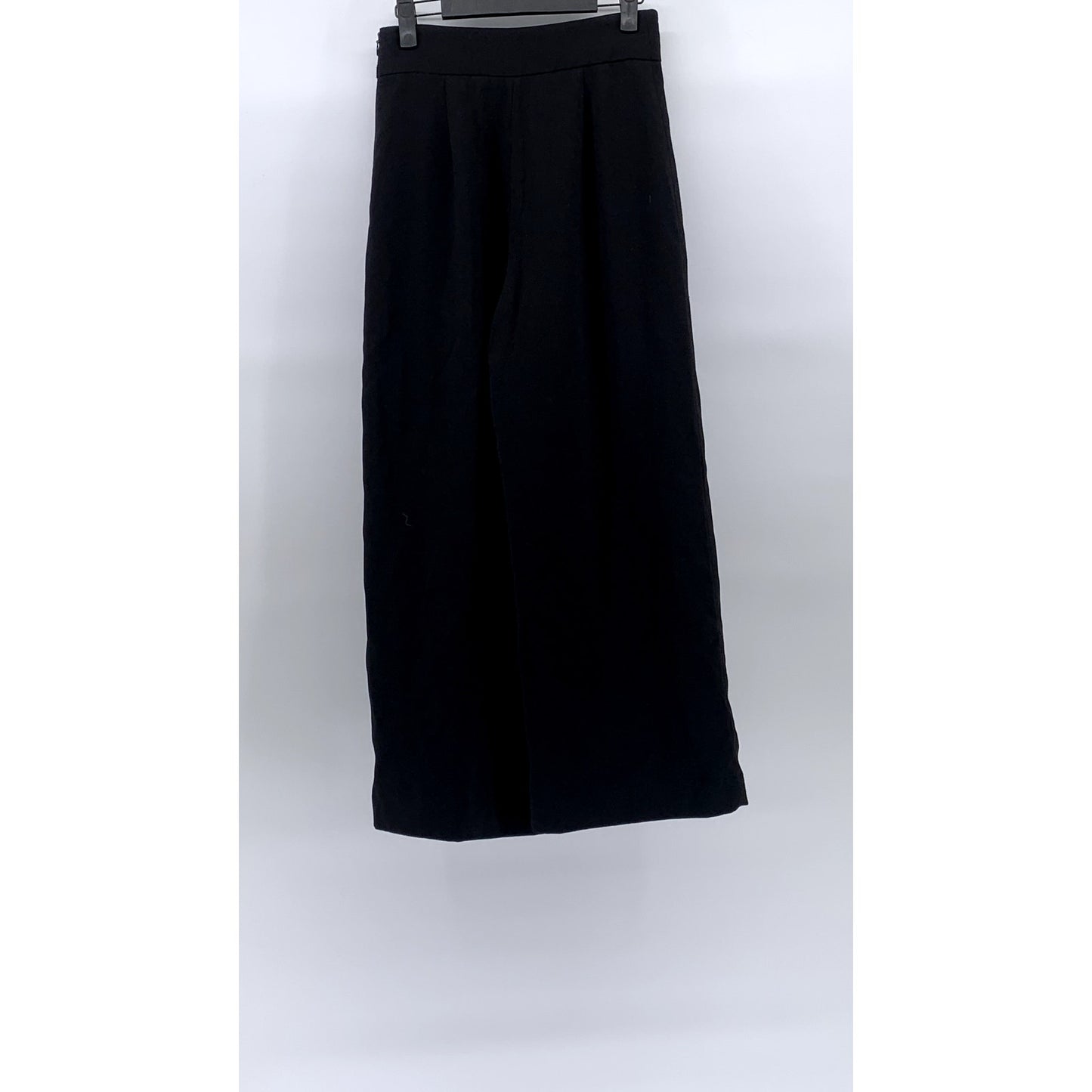 ZARA Women's Black Solid Side-Zip Wide-Leg Dress Pants SZ XS