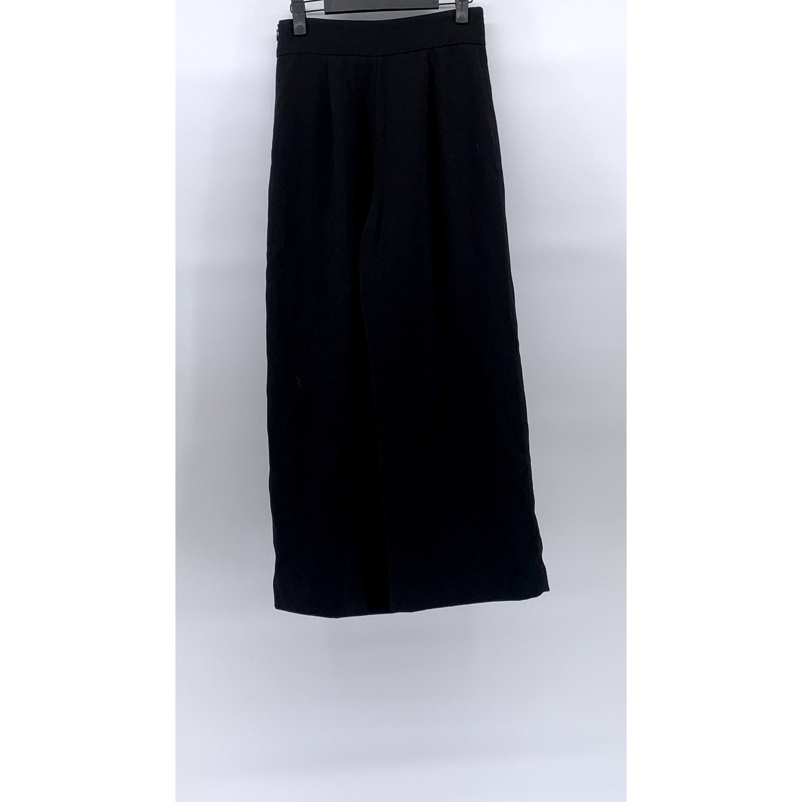 ZARA Women's Black Solid Side-Zip Wide-Leg Dress Pants SZ XS