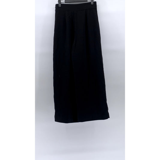 ZARA Women's Black Solid Side-Zip Wide-Leg Dress Pants SZ XS