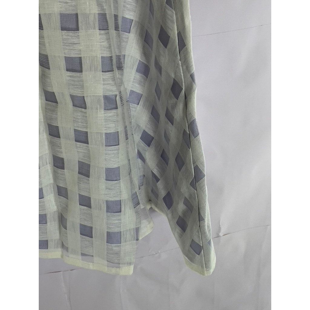 PARIS 99 Women's Purple/White Lace Checkered Puff-Sleeve Mini Dress SZ 6