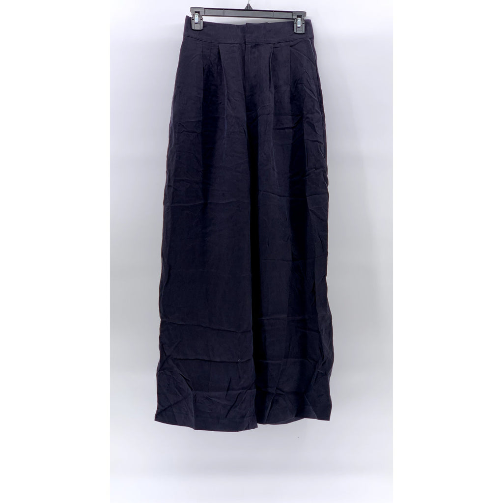 TED BAKER LONDON Women's Navy Pleated Wide-Leg High-Rise Pant SZ 1/US4