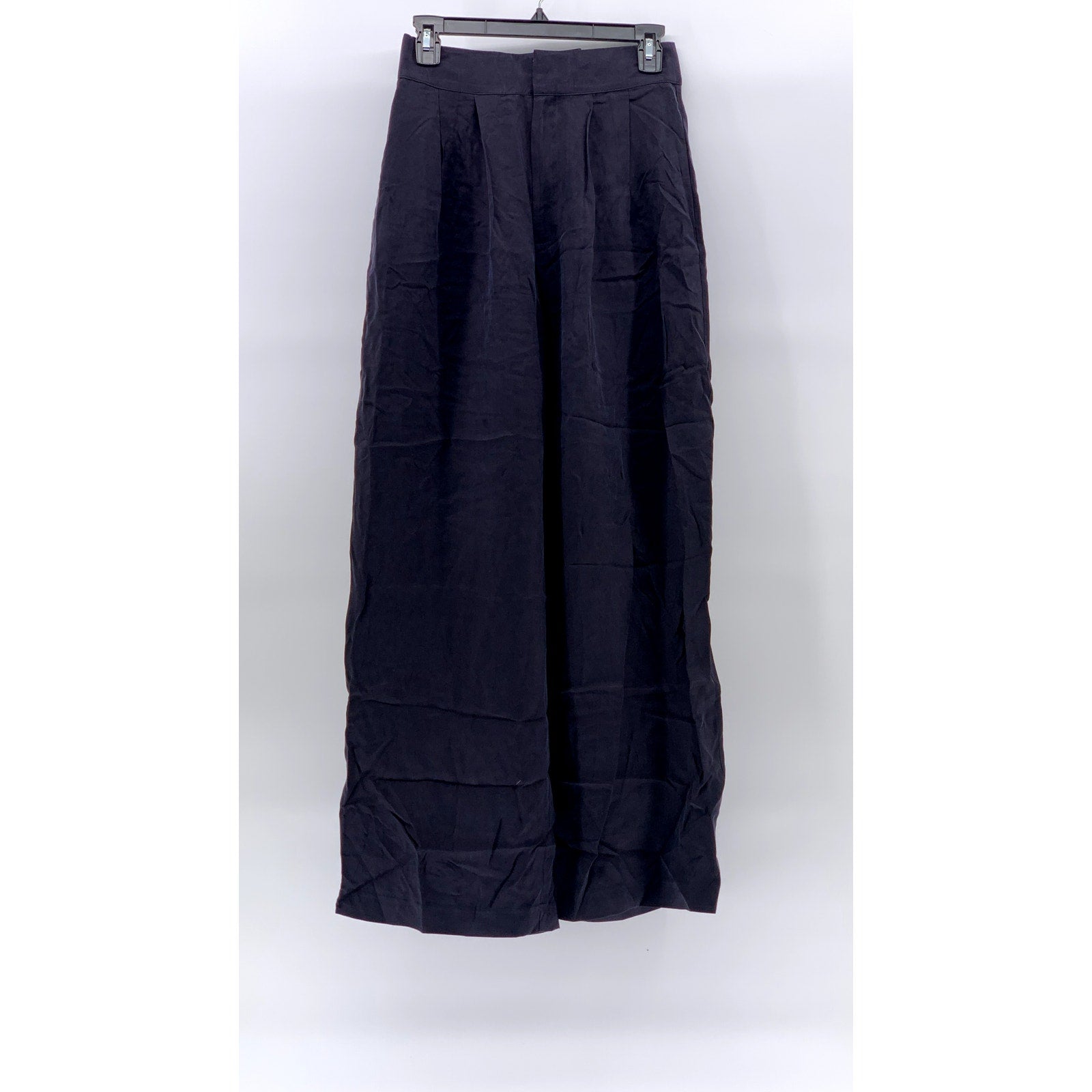 TED BAKER LONDON Women's Navy Pleated Wide-Leg High-Rise Pant SZ 1/US4