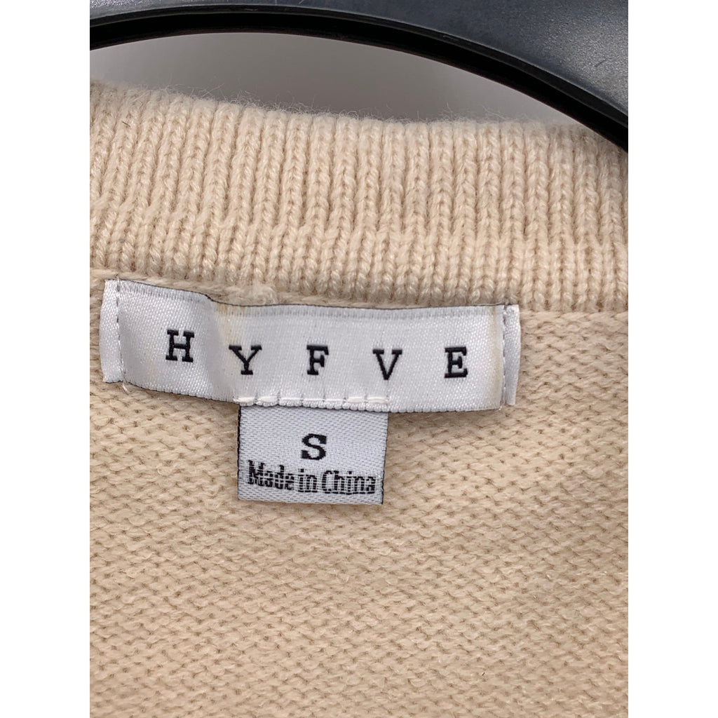 HYFVE Women's Blue-Beige Knit One-Button Lorraine Cobalt Stripe Polo Sweater SZS