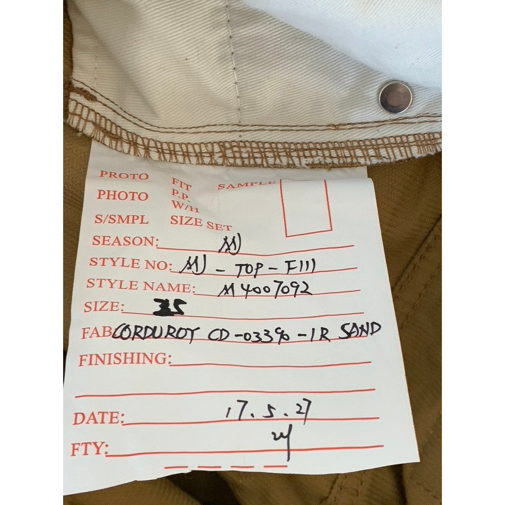 MARC JACOBS Women's Sand Brown Five-Pocket Wide-Leg Corduroy Cropped Pants SZ 25