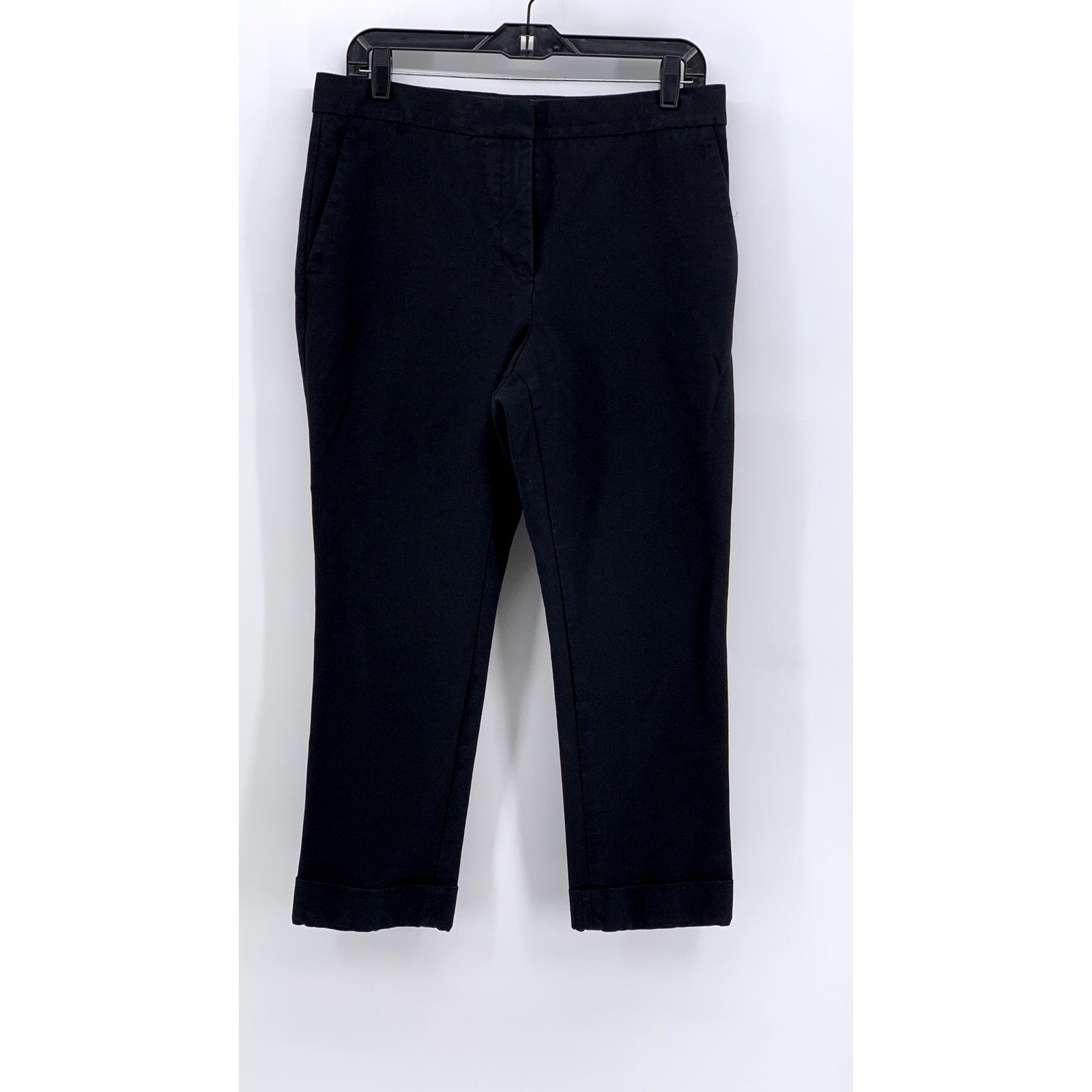ANN TAYLOR Women's Petite Black Cuffed Cropped Pants SZ 10P