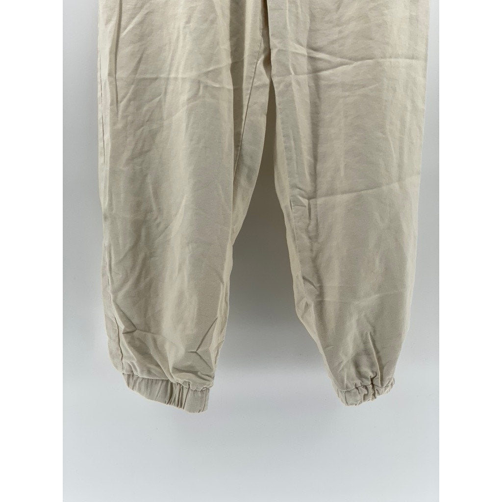 FOREVER 21 Women’s Beige Tapered Leg Casual Trouser Pants SZ L