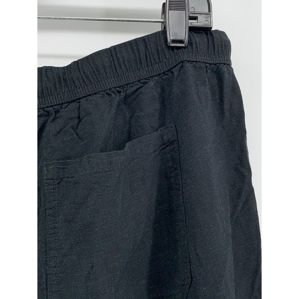 SPLENDID Women's Black Relaxed-Fit Linen-Blend Pants SZ L