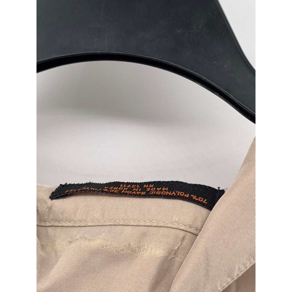 METROPOLITAN By LORD & TAYLOR Men's Beige Button-Up Long Sleeve Shirt SZ M