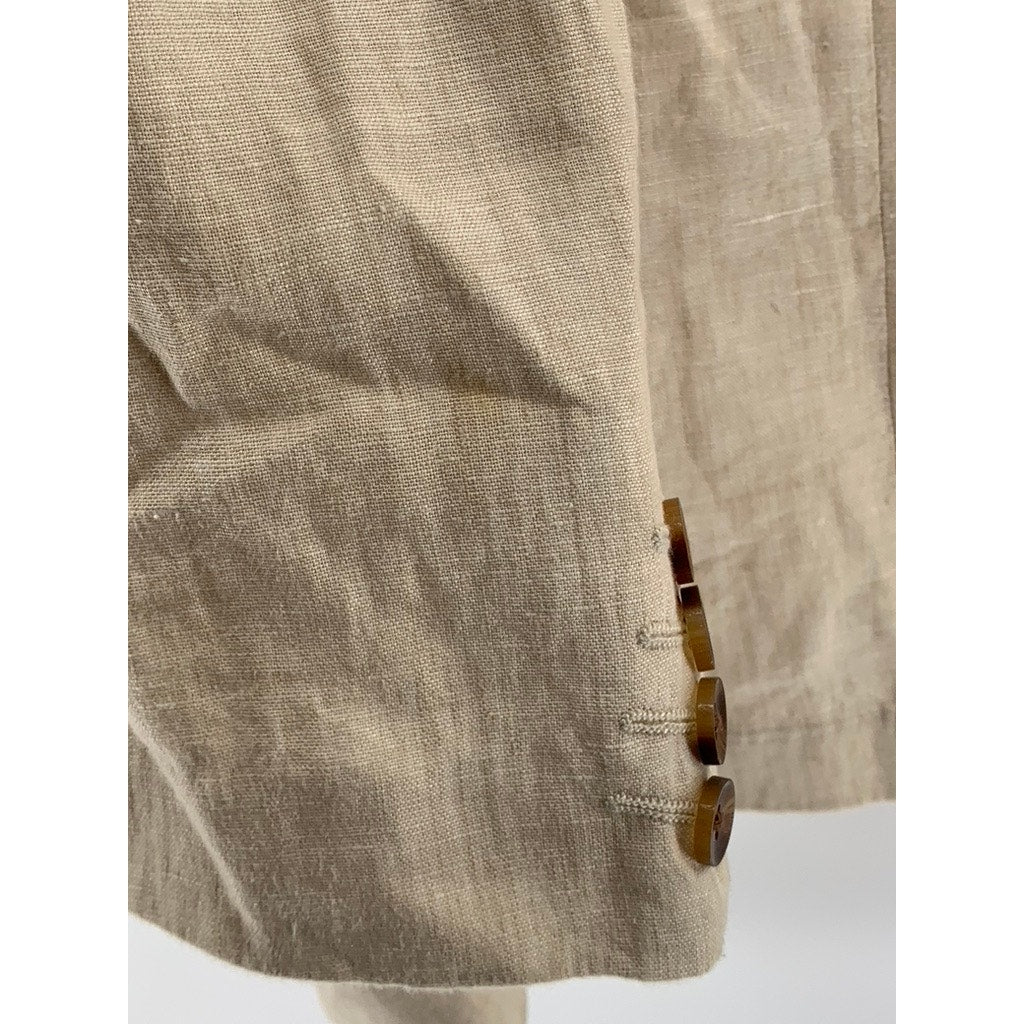 CLUB ROOM Men's Beige Linen Two Button Blazer SZ 2XL