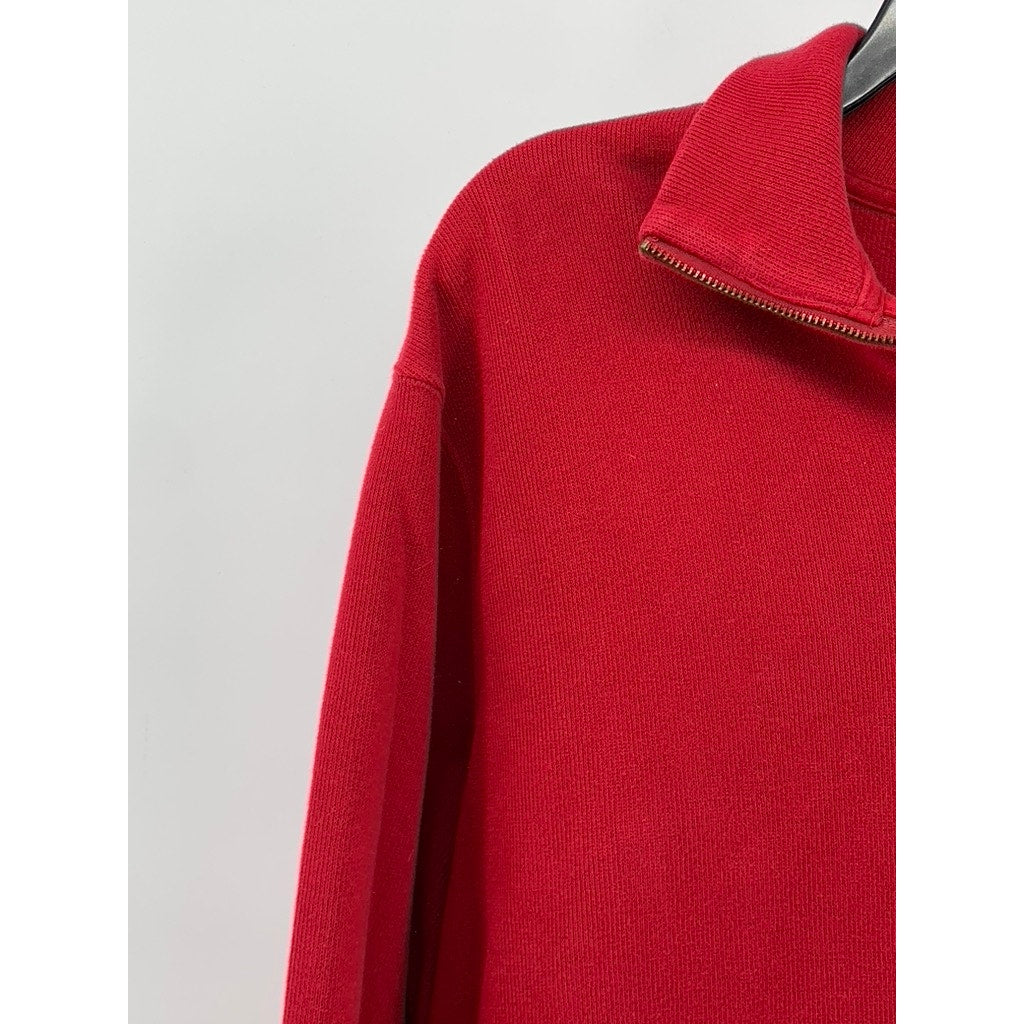 POLO RALPH LAUREN Men's Red Quarter-Zip Pullover Sweater SZ L