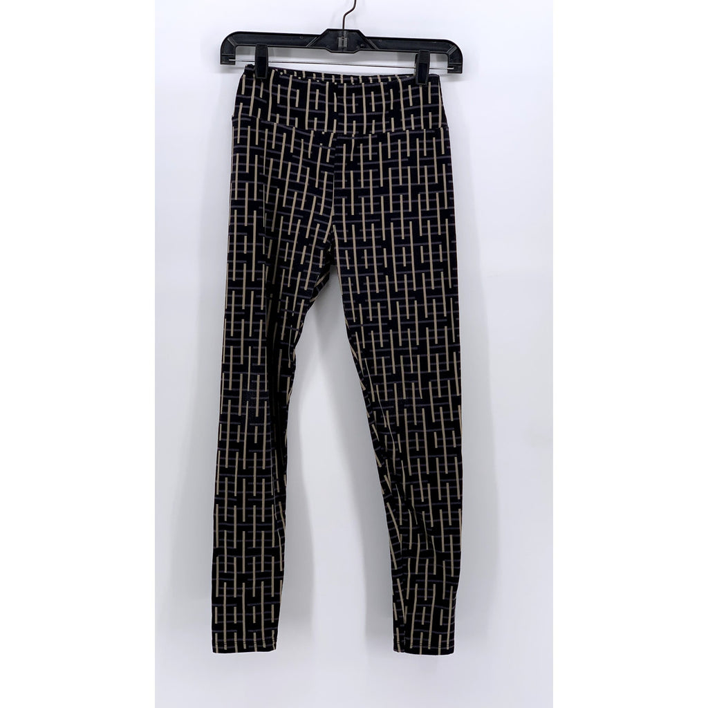 LULAROE Women's Black-Beige Printed Leggings SZ OS