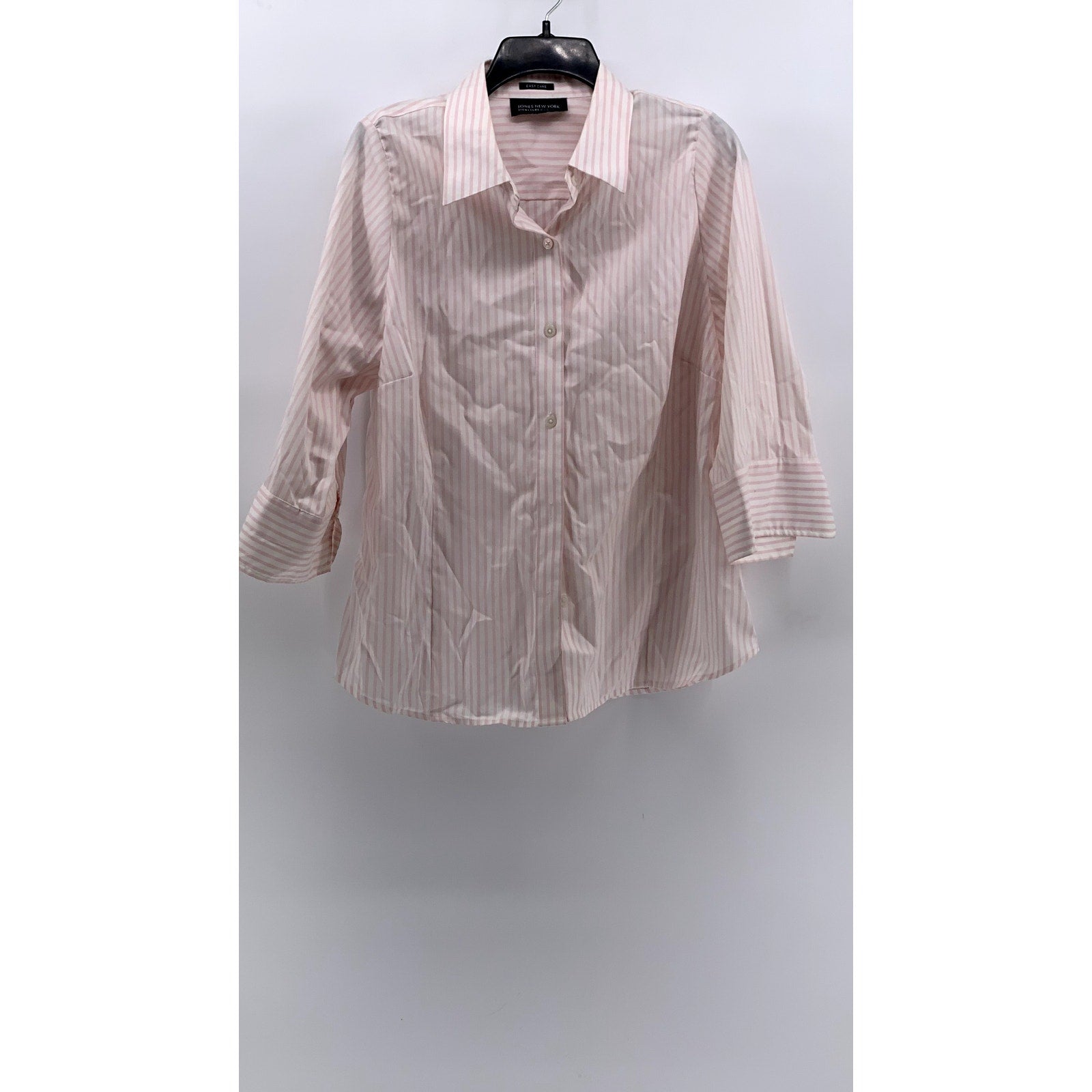 JONES NEW YORK Women's Plus Pink Striped Button-Up Long Sleeve Top SZ 2X