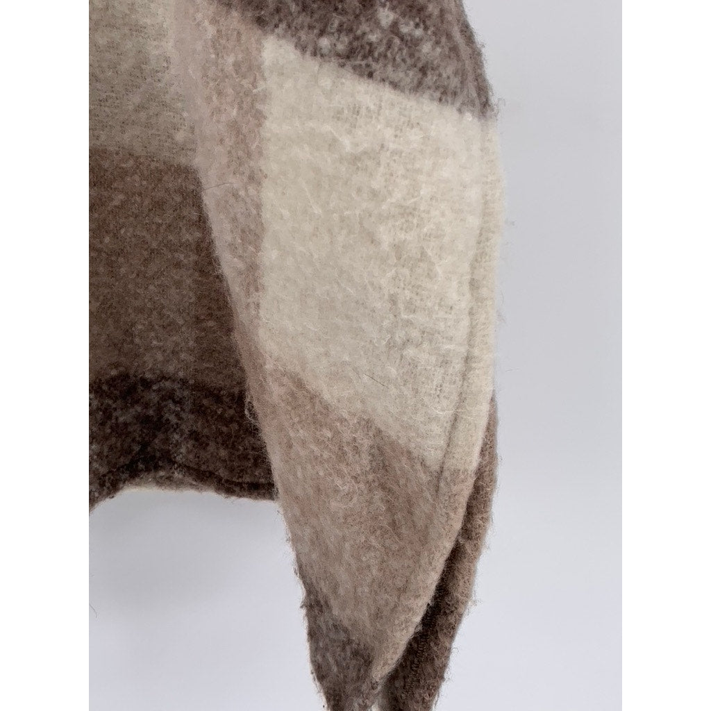 Brown Striped Zip-up Poncho Style Cover-up SZ XL