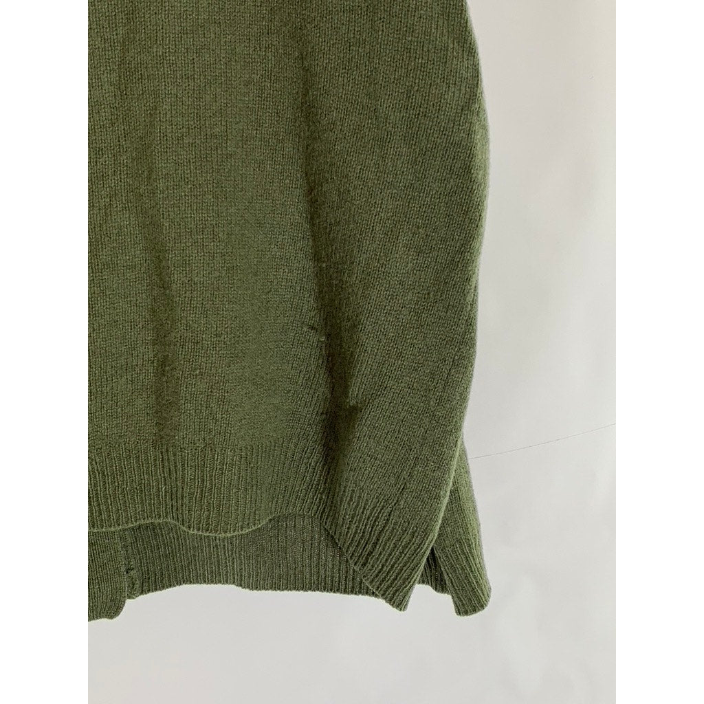 COEN Enjoy Easy Chic Women's Army Green Three-Button Lambswool Cardigan SZ OS