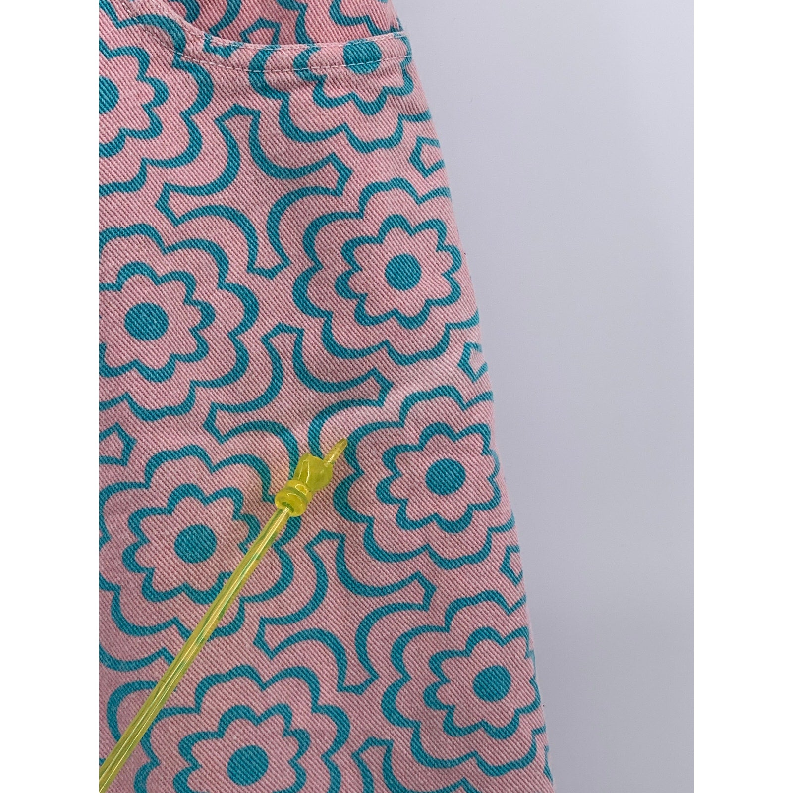 LOVE + HARMONY Women's Pink-Blue Flower Print Straight-Leg High-Rise Pants SZ S