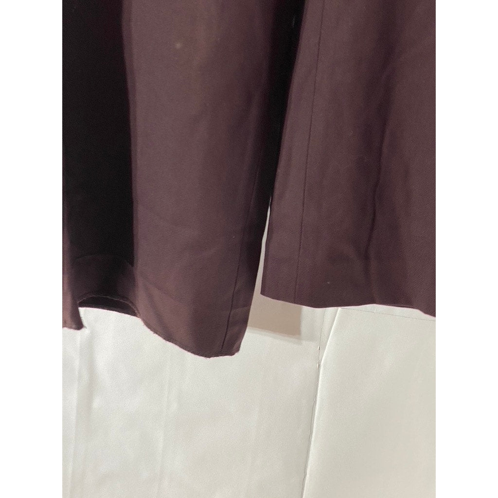 CLUB MONACO Women's Burgundy Wool-Blend Wide-Leg Dress Pant SZ 2