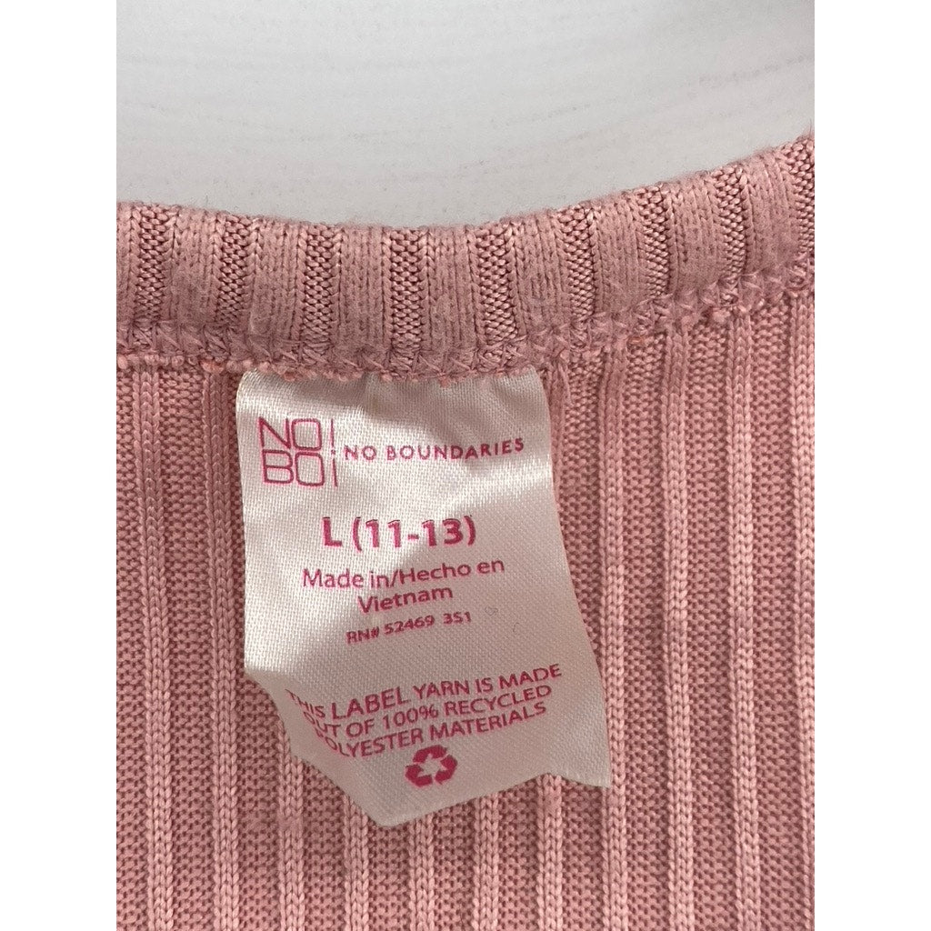 NO BOUNDARIES Women's Ribbed V-Neck Sweater Size L