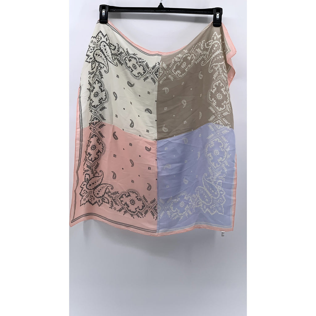SPARKING FOR LOVE Women's Pink-Tan-White Paisley Printed Scarf