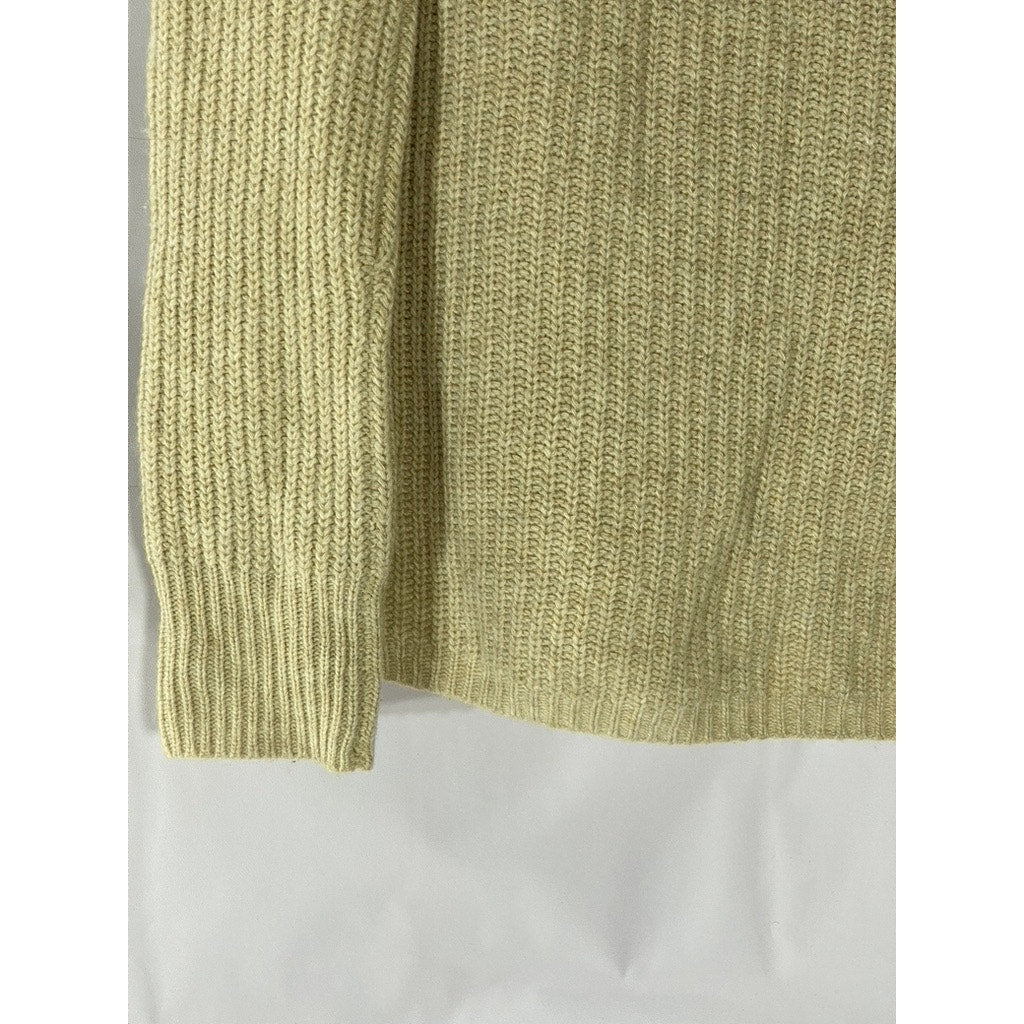 CLUB MONACO Women's Tan Knit Hi-Low Turtleneck Long Sleeve Sweater SZ M