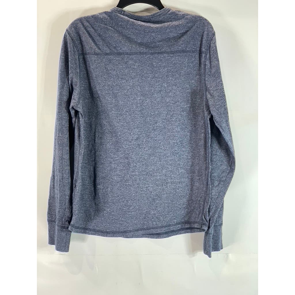 LUCKY BRAND Men's Blue Heather Crewneck Pullover Long Sleeve Shirt SZ M