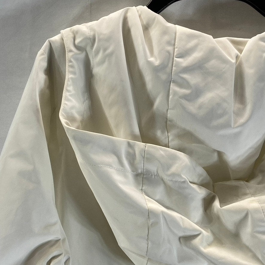 CANTAO Women's Cream/Black Snap Button Lightweight Windbreaker Jacket SZ S