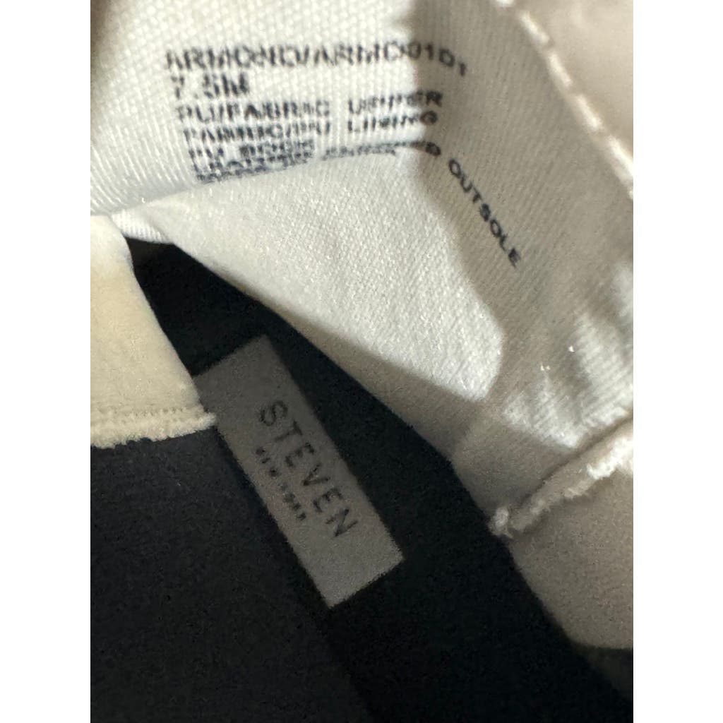 STEVEN NEW YORK Women's Bone Faux Leather Armond Side-Zip Chelsea Boots SZ 7.5