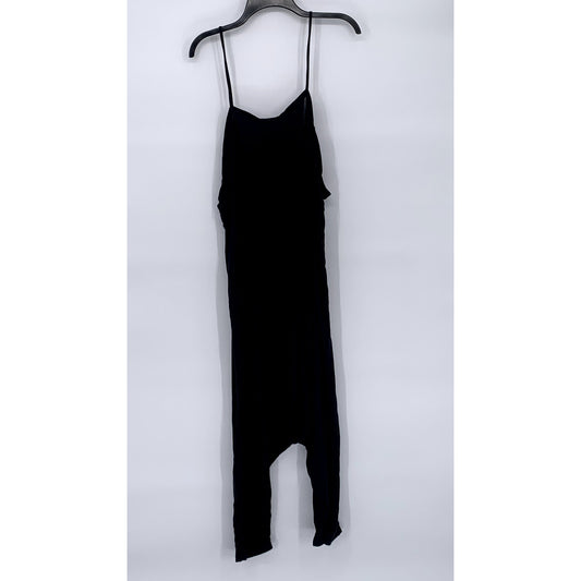 FREE PEOPLE INTIMATELY Women's Black Solid V-Neck Cutout Back Jumpsuit SZ S