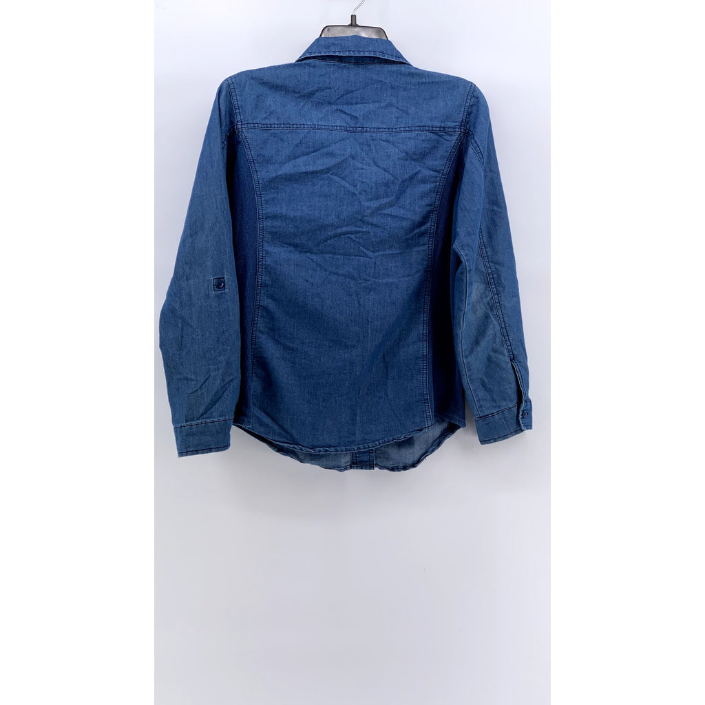 CAVALINI Women's Blue Denim Button-Up Long Sleeve Top SZ M