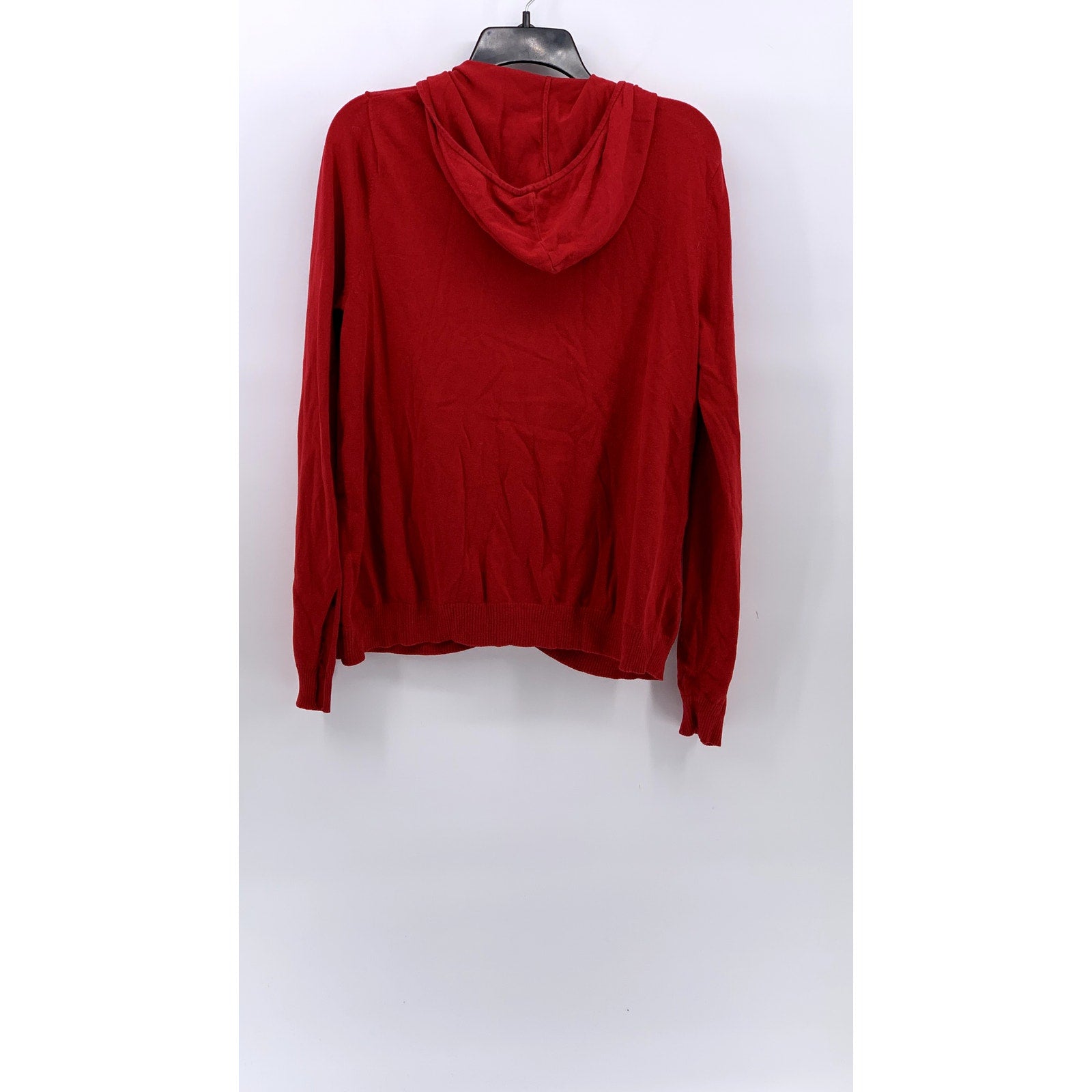 MOTHERHOOD MATERNITY Women's Red Knit Zip-Up Hooded Long Sleeve Sweater SZ S