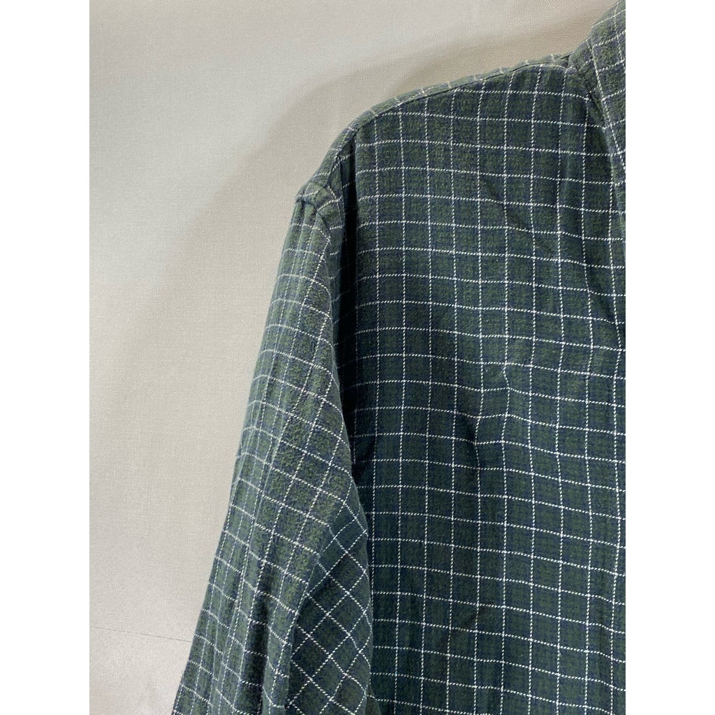 BROOKS BROTHERS Men's Green Gingham Original Polo Regent Regular-Fit Shirt SZ L