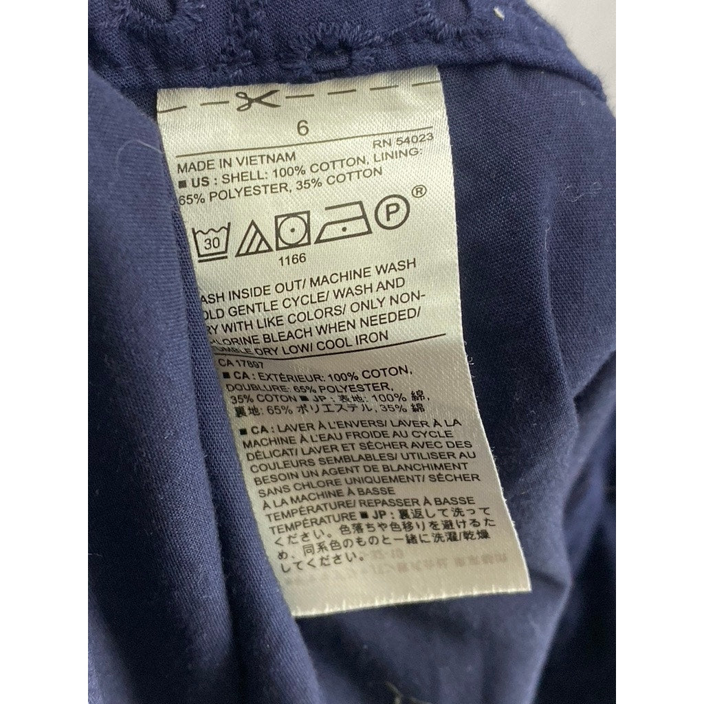 BANANA REPUBLIC Women’s Navy Blue Eyelet 4” Tailored Shorts SZ 6