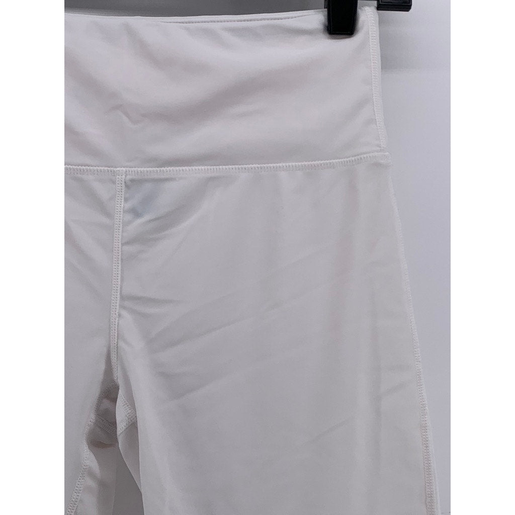 SHEIN Women's White Solid Pull-On High-Rise Active Biker Shorts SZ M