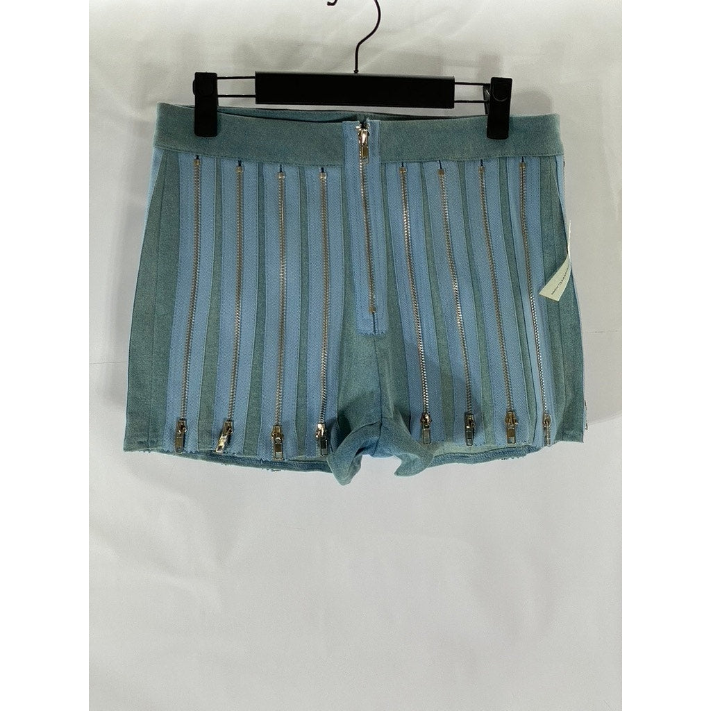 HOT & DELICIOUS Women's Denim Zip Me Up Please Shorts SZ M