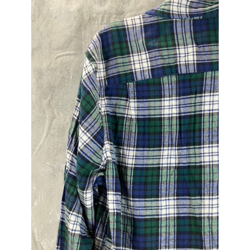 LUCKY BRAND Men's Green Plaid Humboldt Workwear Button-Up Long Sleeve Shirt SZ L