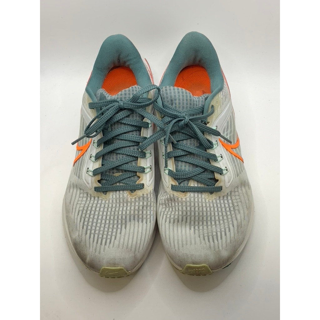 NIKE Men's Pure Platinum-Orange Mesh Air Zoom Pegasus 39 Sneakers SZ 7