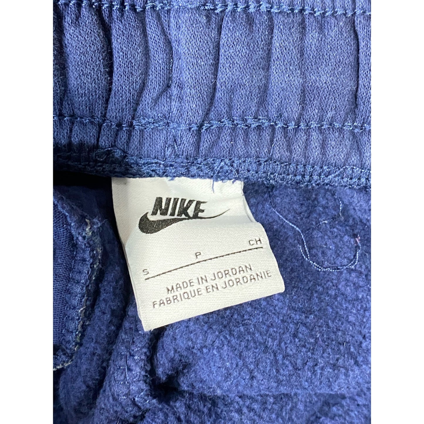 NIKE Men's Navy/White Large Swoosh Logo Pull-On Sweat Shorts SZ S