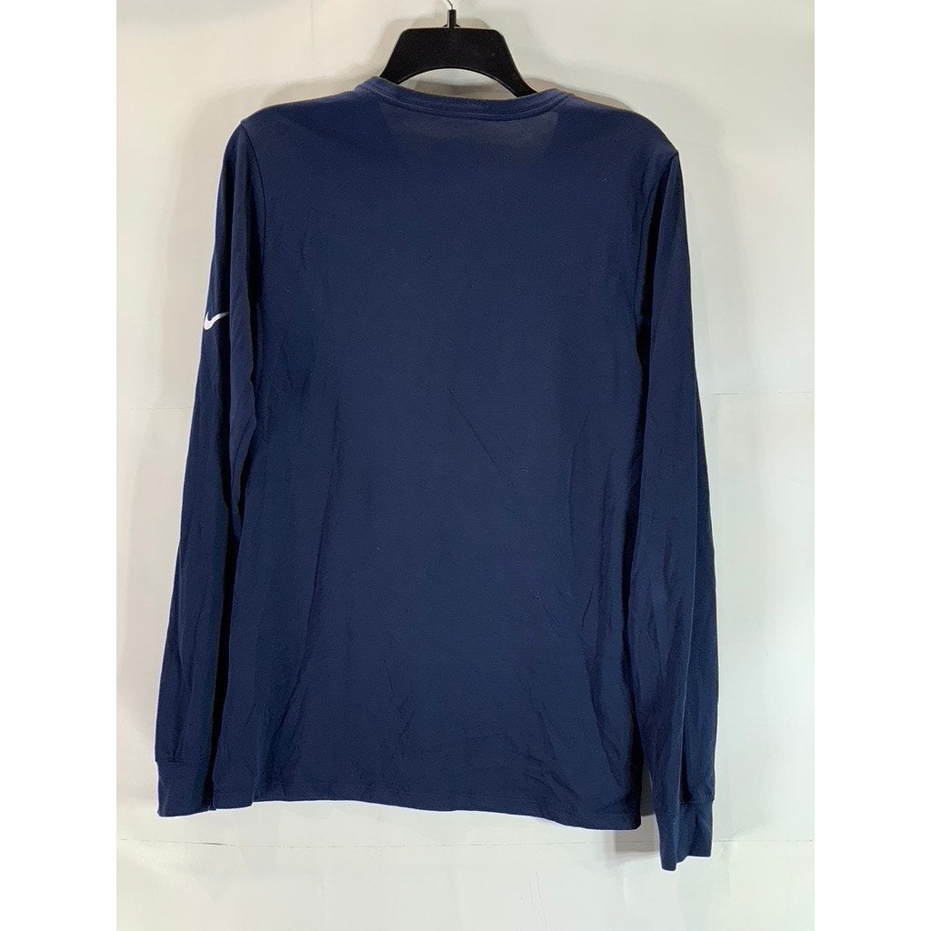 NIKE Men's Navy Dri-Fit VMA Lacrosse Logo Crewneck Long Sleeve T-Shirt SZ S