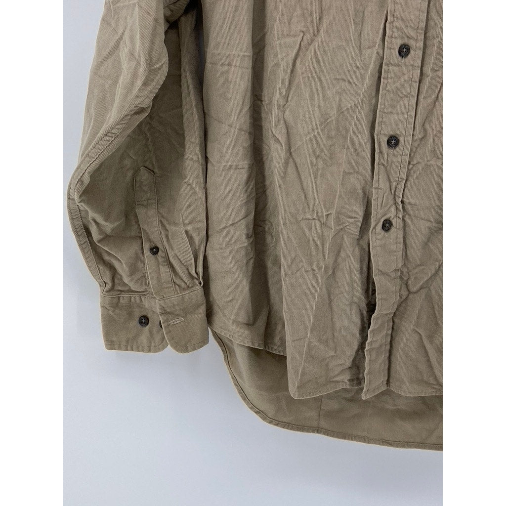 HAGGAR GENERATIONS Men's Beige Button Down SZ(LG)