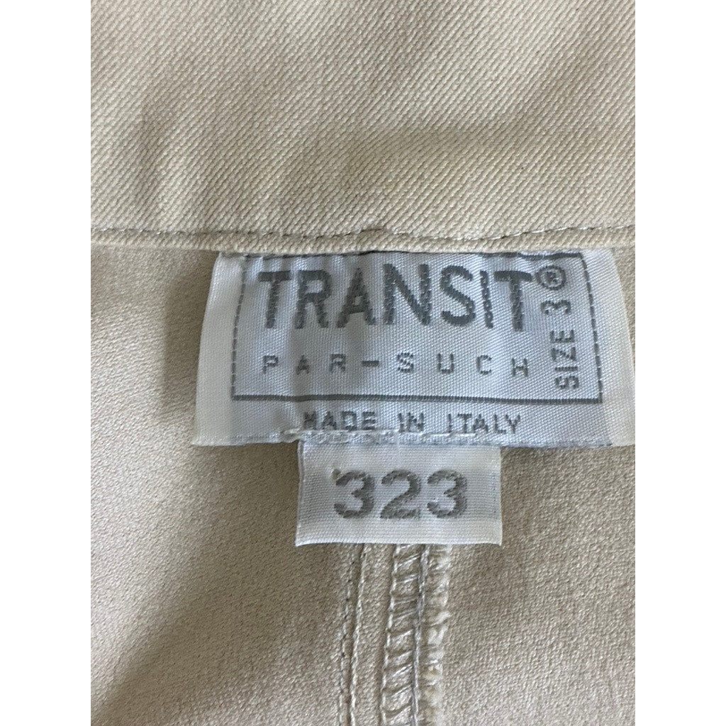 TRANSIT PAR SUCH Women's Beige Slim-Leg Cotton-Blend Dress Pant SZ 3(M)