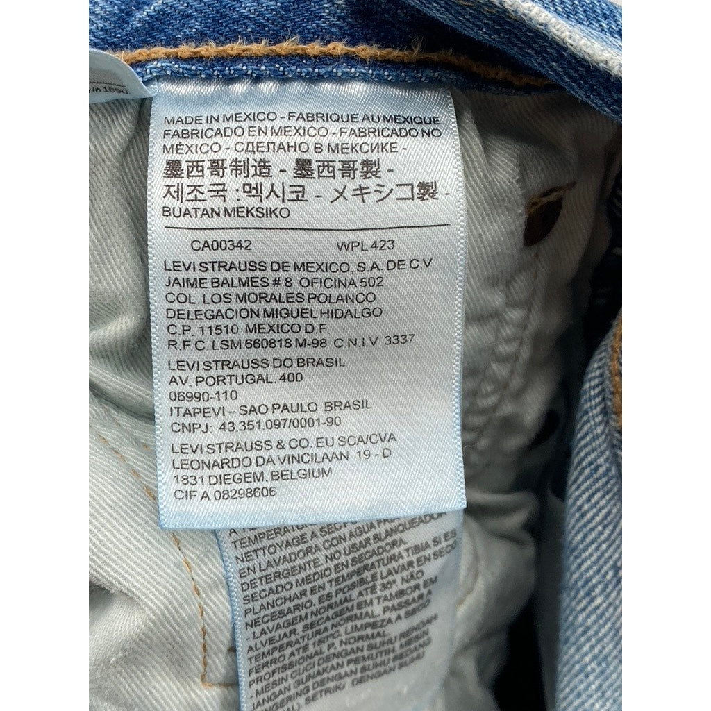 LEVI'S Women's Light Wash Blue Denim Button-Fly 501 CT Jean SZ 33X34