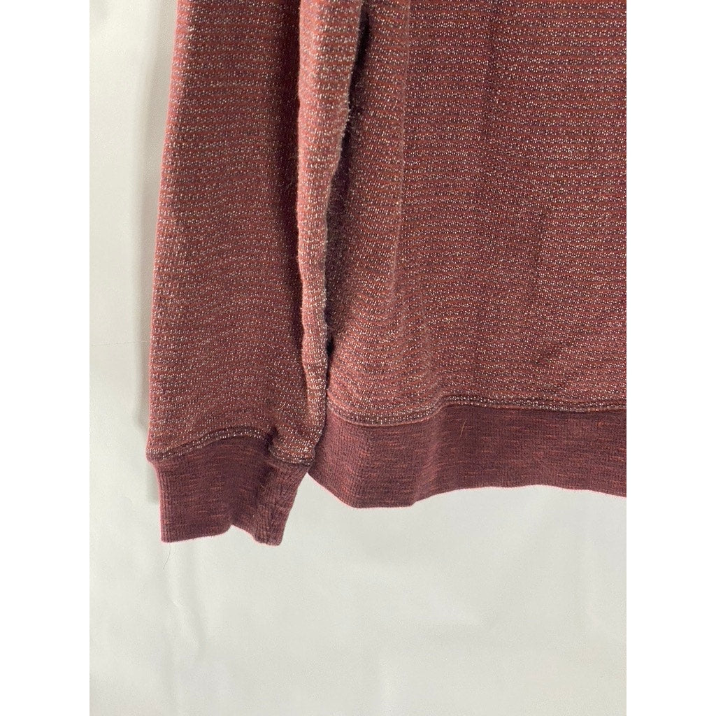 JACHS NEW YORK Men's Burgundy Knit Crewneck Regular-Fit Sweater SZ L