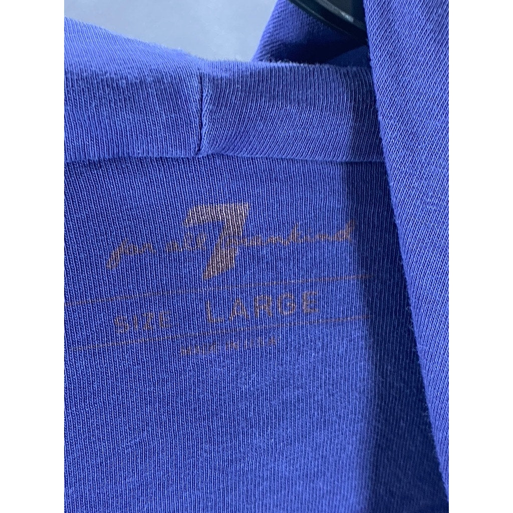 7 FOR ALL MANKIND Men's Dark Blue Long Sleeve Pullover Hooded Shirt SZ L