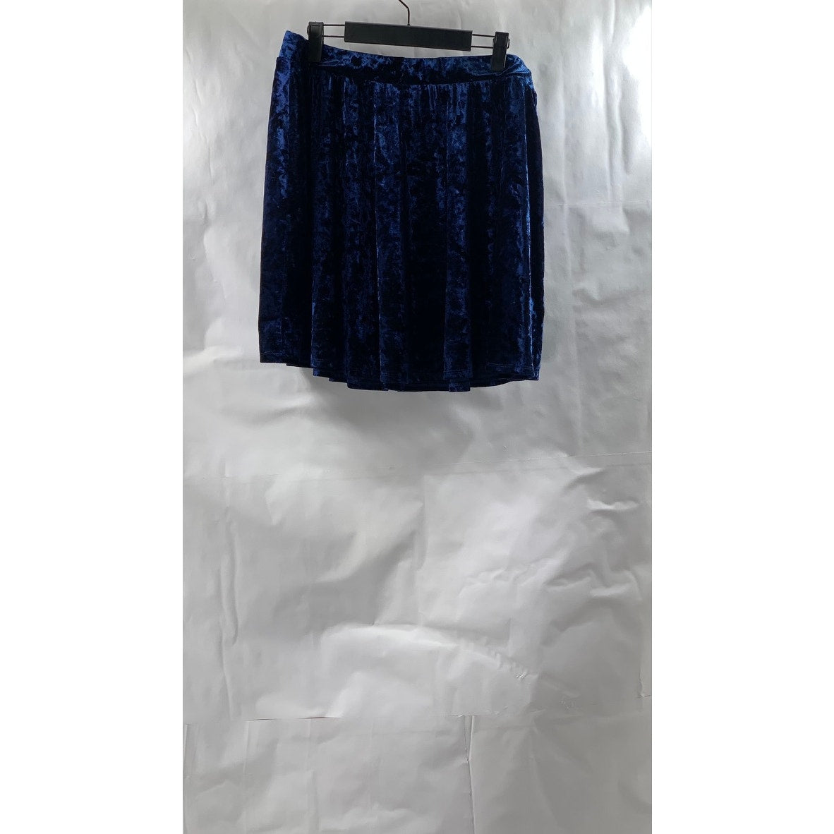 FOREVER 21 Women's Plus Size Blue Crushed Velvet A-Line Mini Skirt SZ 1X