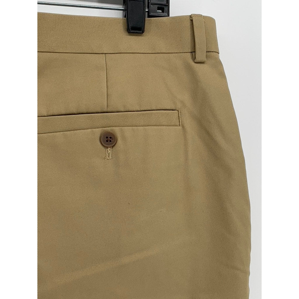 ALAN FLUSSER Men's Tan Solid Regular-Fit Straight Leg Pants SZ 38X30