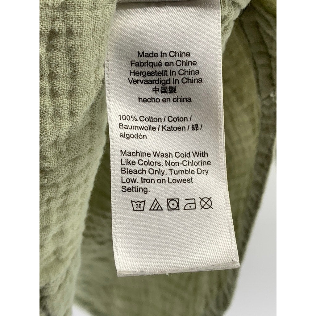 J.CREW Women's Sage Green Double Gauze Textured Button-Up Long Sleeve Top SZ S