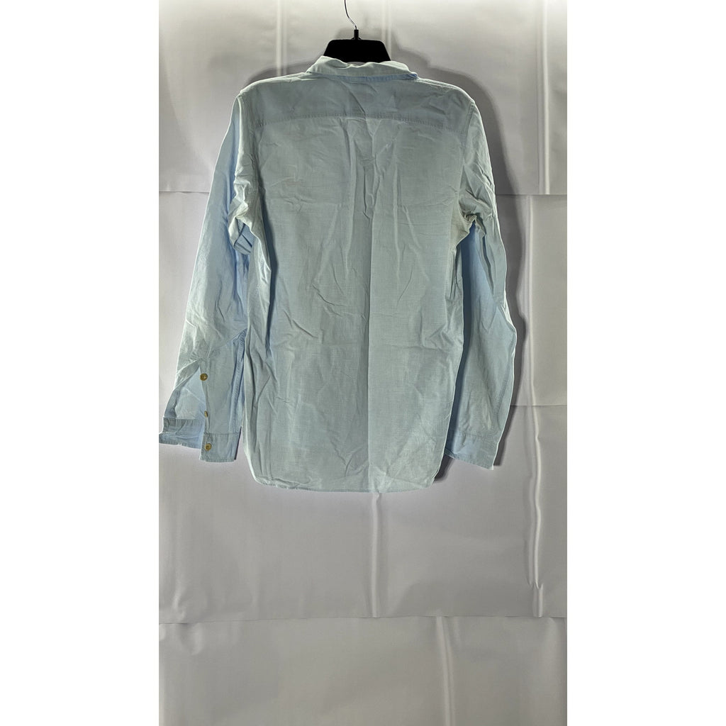 FOLK Men's Light Blue Linen Button-Up Long Sleeve Shirt SZ 2(S)