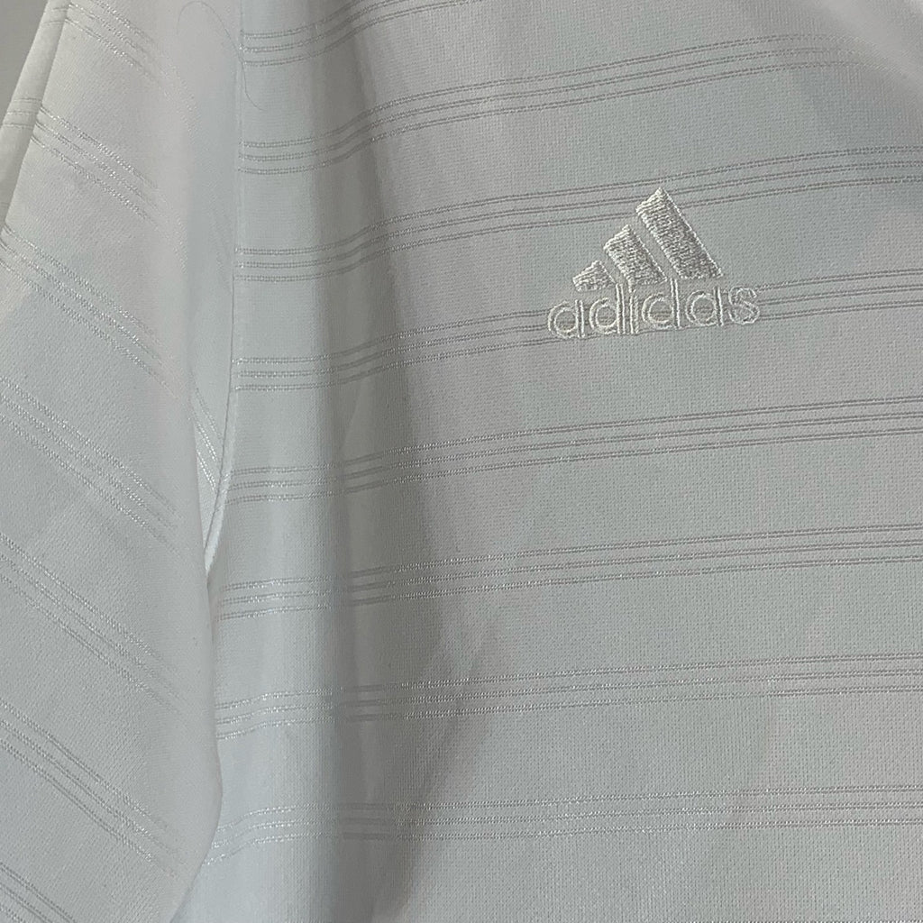 ADIDAS Men's White Performance Basics Short Sleeve Polo Shirt SZ M